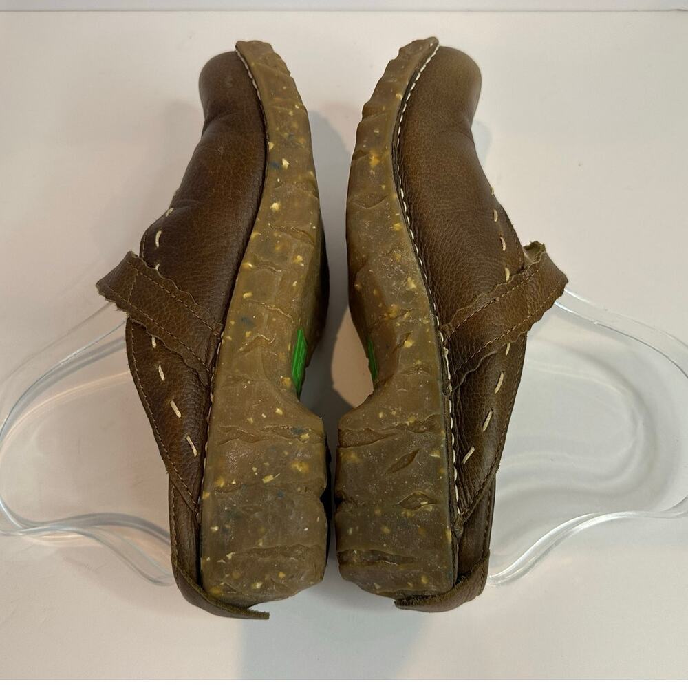 El Naturalista Leather Mary Jane Clogs Brown Embroidered Women's 38 Gorpcore - Picture 6 of 11
